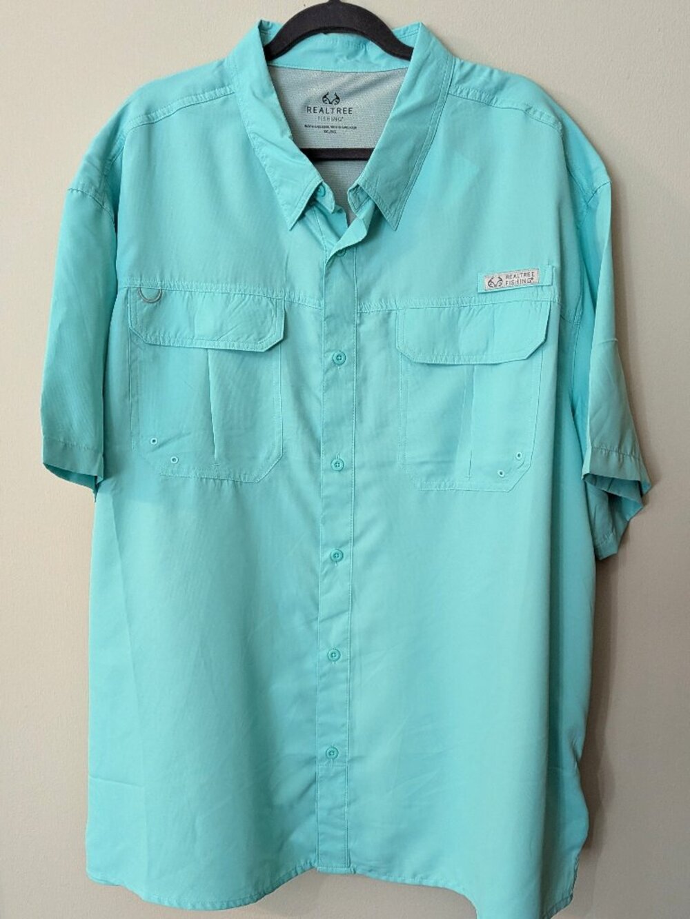Realtree Fishing Men’s Performance Light Green Button Front Shirt – Size 3XL